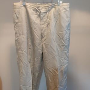 Linea Uomo Throw String/Button Linen Dress Pants